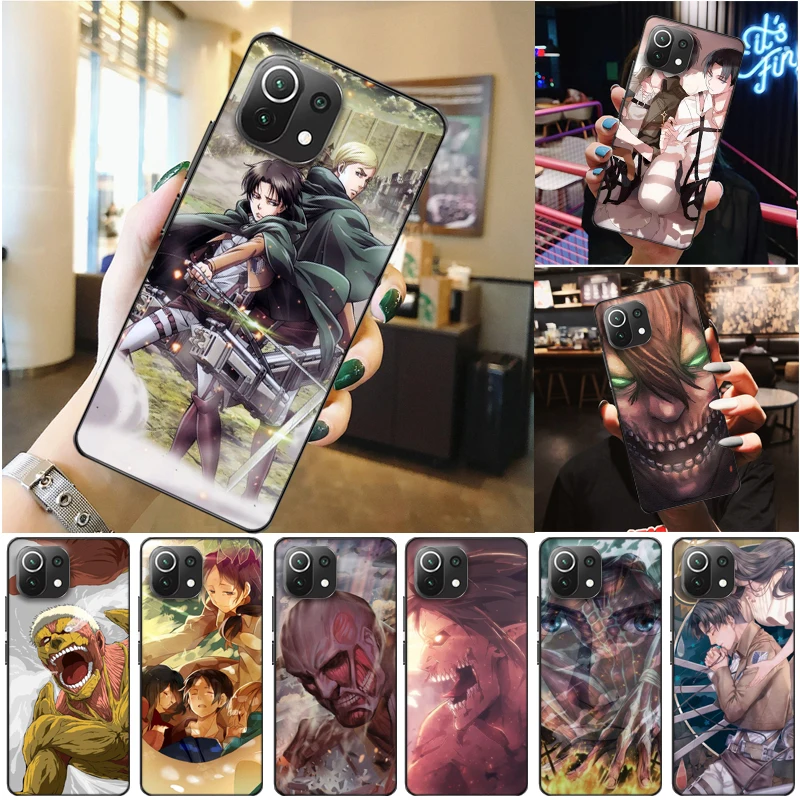 

Attack On Titan Armin Arlert Levi Mikasa Ackerman Eren Jager Phone Case For Xiaomi 11 Lite Pro Cases Back Cover Carcasa