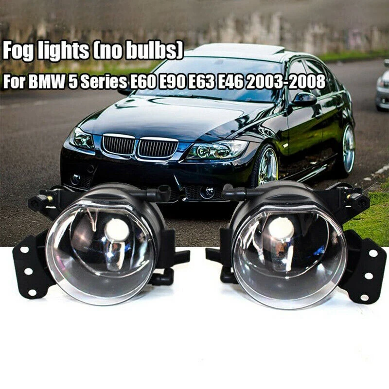 Pair M Sport Package Front Bumper Fog Lights Shell Cover Without Bulb for -BMW E60 E90 E92 E93 M-Tech
