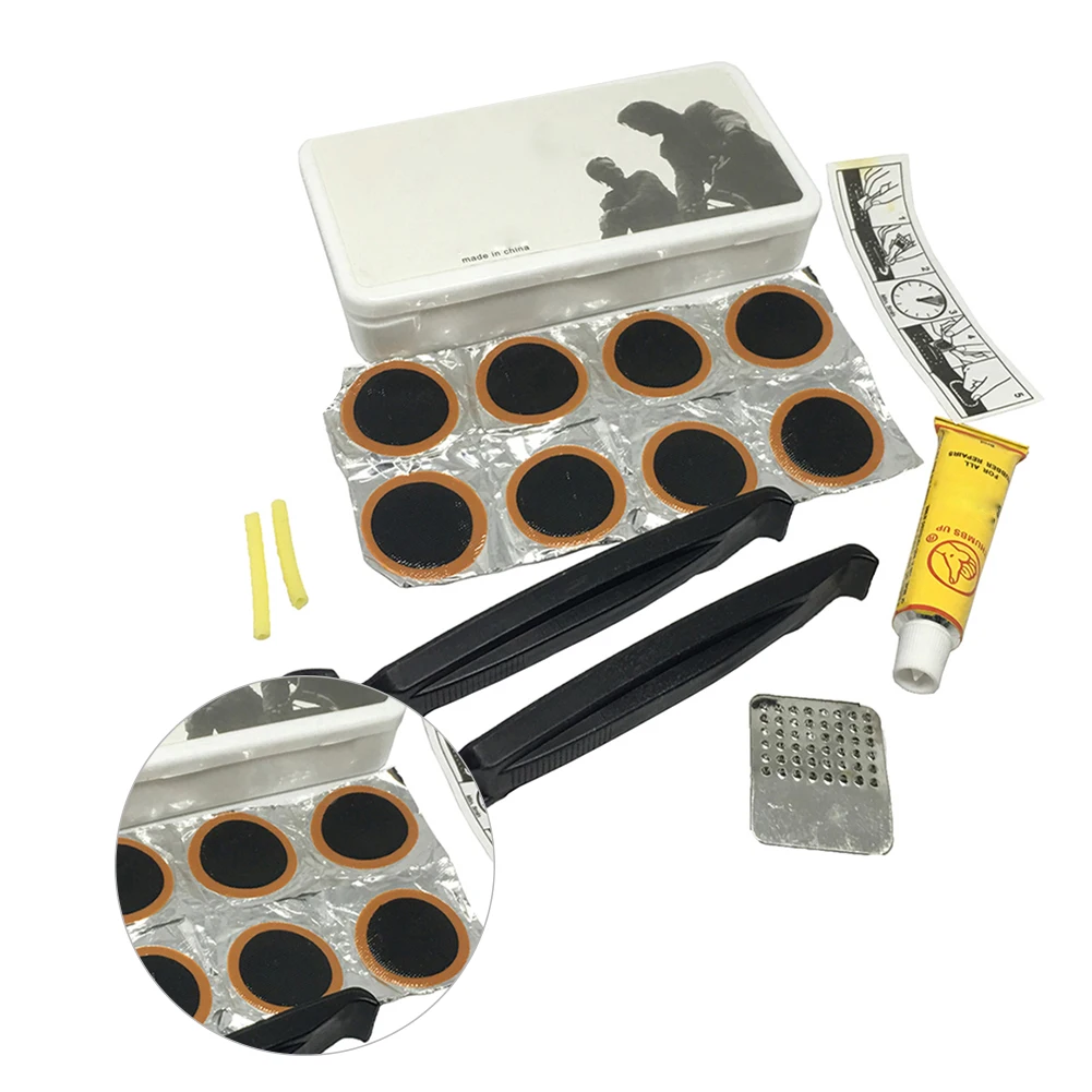 

1Set Bicycle Bike Tire Tyre Repair Tools Cycling Rubber Puncture Tire Patches Kit Portable Box-Packed Outdoor BicycleAccessories