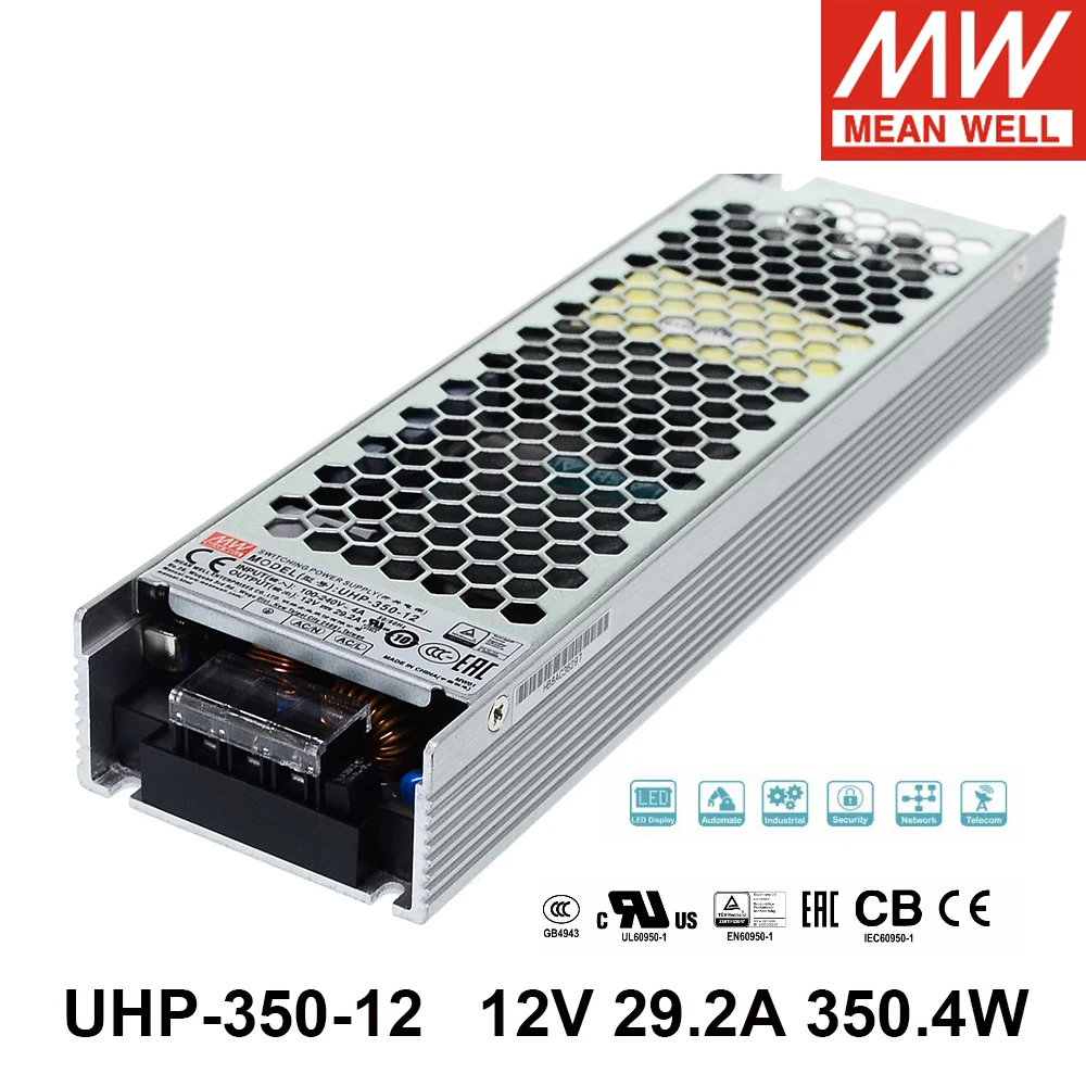 

Mean Well UHP-350-12 110/220V AC To DC 12V 29.2A 350.4W Fanless Design 350W Slim Type PFC Switching Power Supply Meanwell Driver