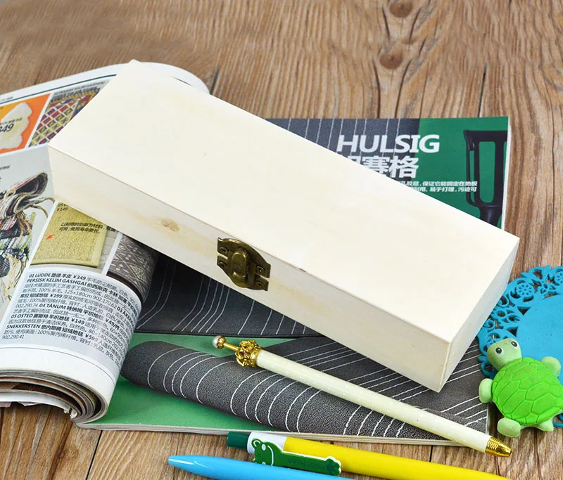 

Retro Hollow Pen Case White Cute Organizer Storage Handmade Pencil Box Wooden Pen Storage Holder