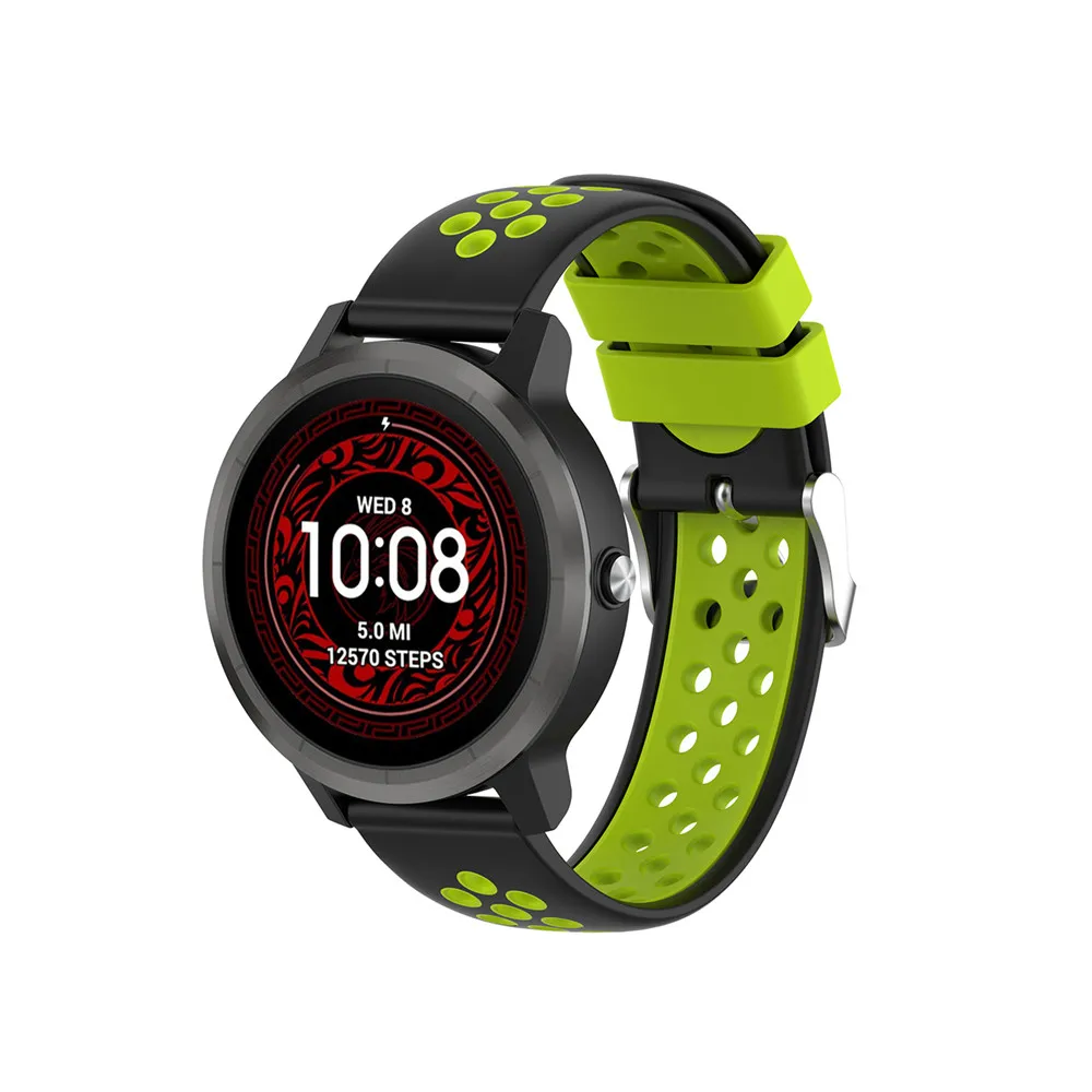 20 мм силиконовый браслет для Garmin Vivoactive 3/HR для Ticwatch 2/E/C2 для samsung gear R600/Galaxy Watch R815 Смарт-часы
