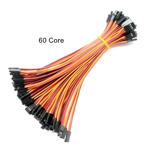 

100Pcs 50cm Male to Male 3P 60 Core Filaments DuPont Wire Extension Leads For Airplane Model Serve Motor Brown-Red-Orange