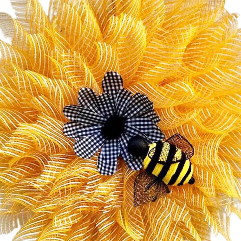 

Garland Sunflower Shape Bee Design Fabric Lifelike Flower Garland for Door Home Decor Accessories