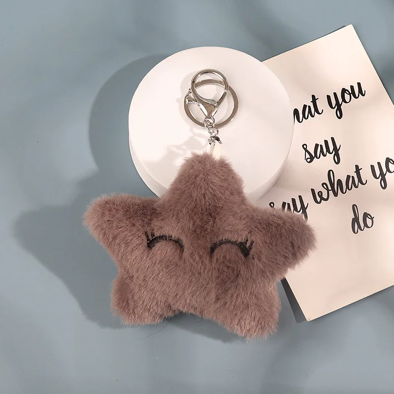 

Starfish Fluffy Keychains Cute Doll Key Chain Pendant Bag Key Ring Cute Accessories Girl Cute Pendant Small Gift