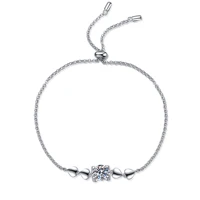 anziw 925 sterling silver moissanite diamond heart shaped bracelets adjustable for women silver bracelets jewelry gifts