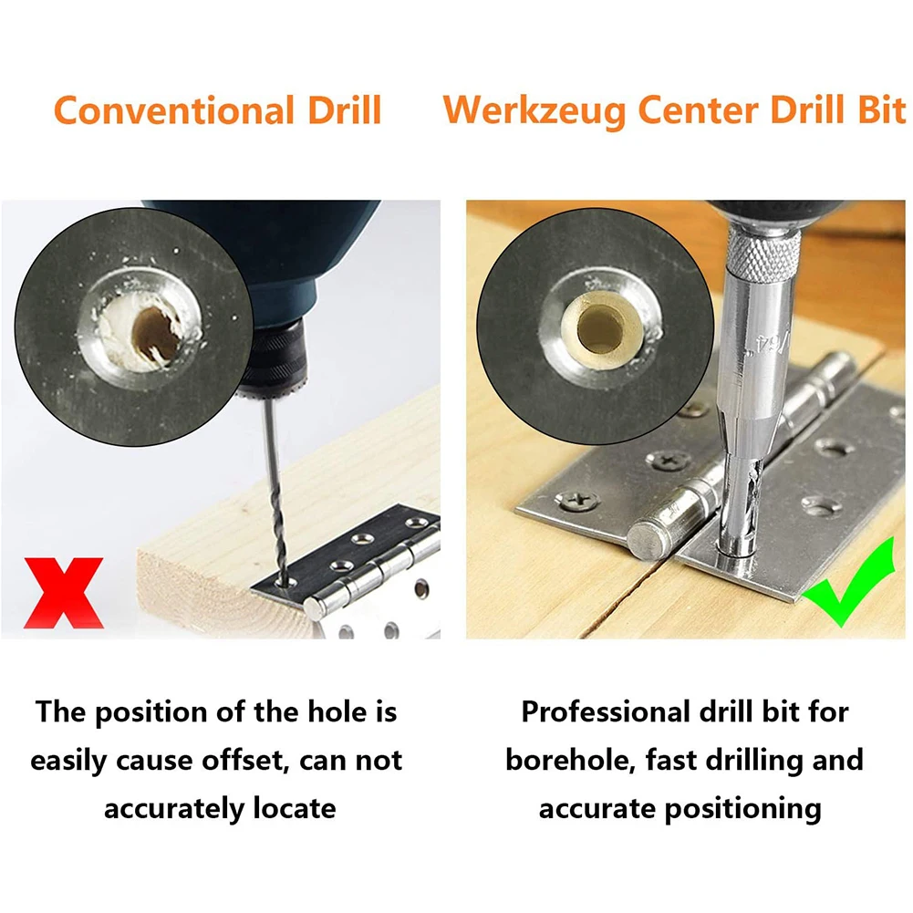 4/7/8 Pcs HSS Core Drill Bit Set Hole Puncher Hinge Tapper for Doors Self Centering Woodworking Power Tools | Инструменты