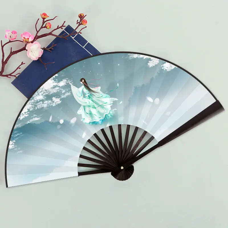 

Hanfu Decoraction Fan Bamboo Ventilateur Classical Portable Party Wedding Silk Dance Fan Summer Daily Fans Abanicos Para Boda