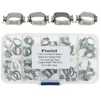 80pcs dental orthodontic metal bands welded with convertible roth 0 22 1st molar tubes lingual sheath with hook 34 to 39