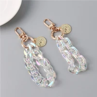 cute sweet acrylic dreamy colorful chains lanyards keychains for women bag clouth car keys pendant decor for airpods case gifts