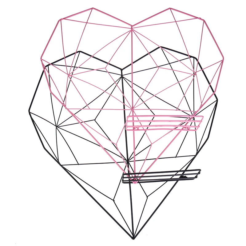Железная сетчатая полка в форме сердца для фотографий настенная подвесная декор