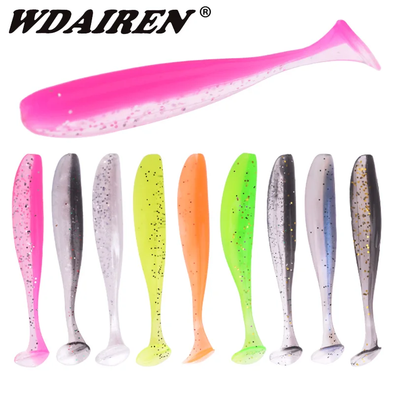 

WDAIREN New Shad Fishing Lure Soft bait 5cm 7cm 9cm Wobbler Odor Attractant Carp Double Color Silicone Bait Pike Bass Artificial