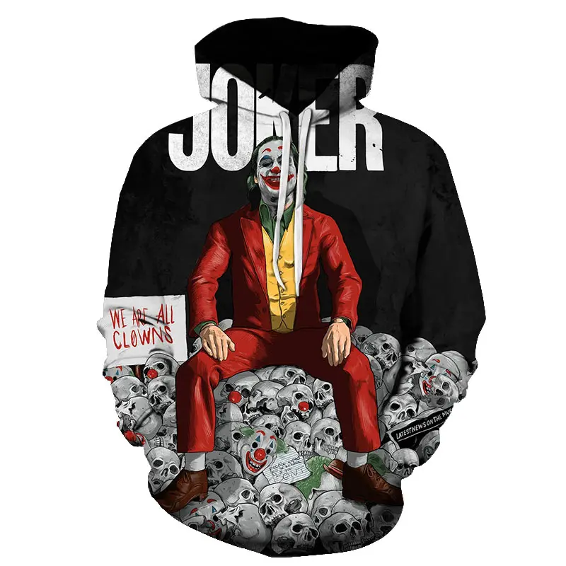 

2021 Anime Smiley Haha Joker Boy/Men Hoodies Plus Size 3D Printing Funny Hoodie Casual Cotton Sweatshirt Joker hoodie