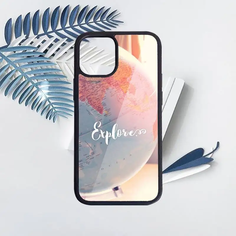 

World Map Travel pattern Phone Cases PC for iPhone 11 12 pro XS MAX 8 7 6 6S Plus X 5S SE 2020 XR Luxury brand shell funda