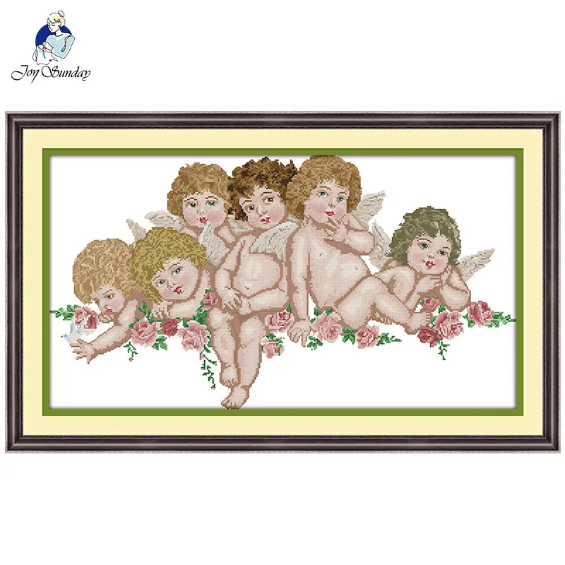 Joy Sunday маленький ангел вышивка крестиком Печать на холсте DMC 11CT 14CT наборы для