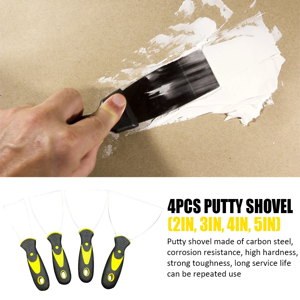 

4pcs/set DIY Reusable Construction Tools Drywall Finishing Manual Decals Thickened Putty Shovel Plaster Scraping Metal Scraper