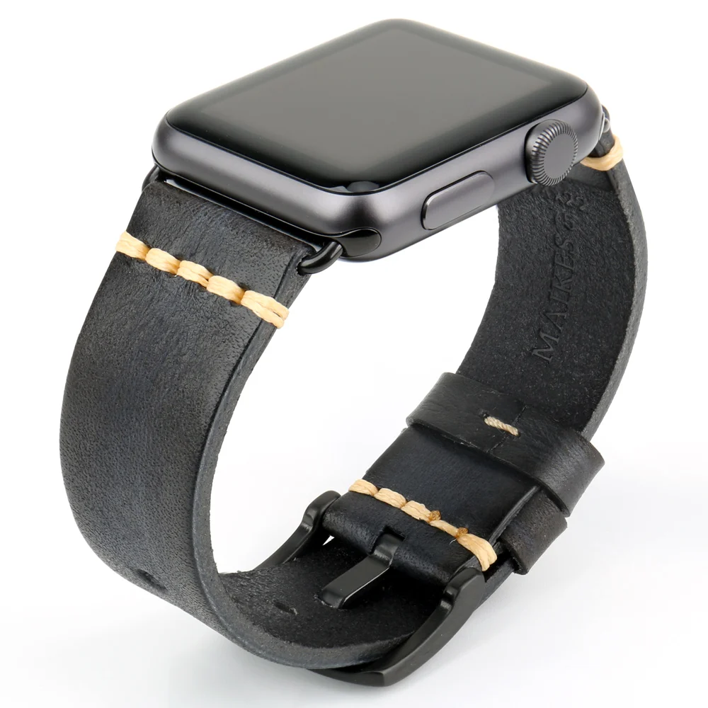 Handmade Leather Strap Watch Band For Apple Watch 45mm 41mm 44mm 42mm 40mm Series 7 6 SE 5 4 3 iWatch Bracelet