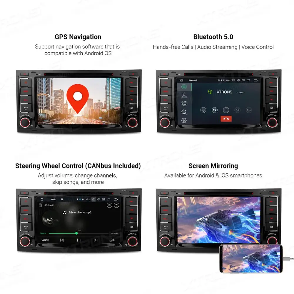XTRONS Android 9 0 PX5 Восьмиядерный автомобильный Радио стерео Мультимедиа DVD плеер GPS для