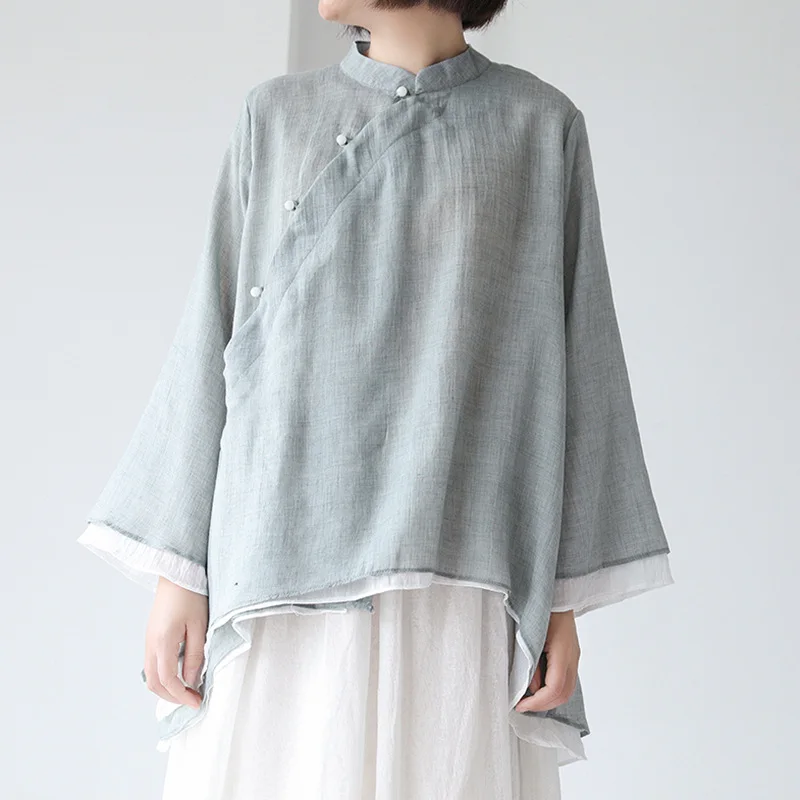 Оригинальная Осенняя Однотонная рубашка в стиле ретро с диагональной планкой на