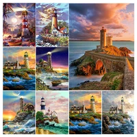 5d diy diamond painting lighthouse sea cross stitch kit full drill embroidery landscape mosaic picture of rhinestones decoration