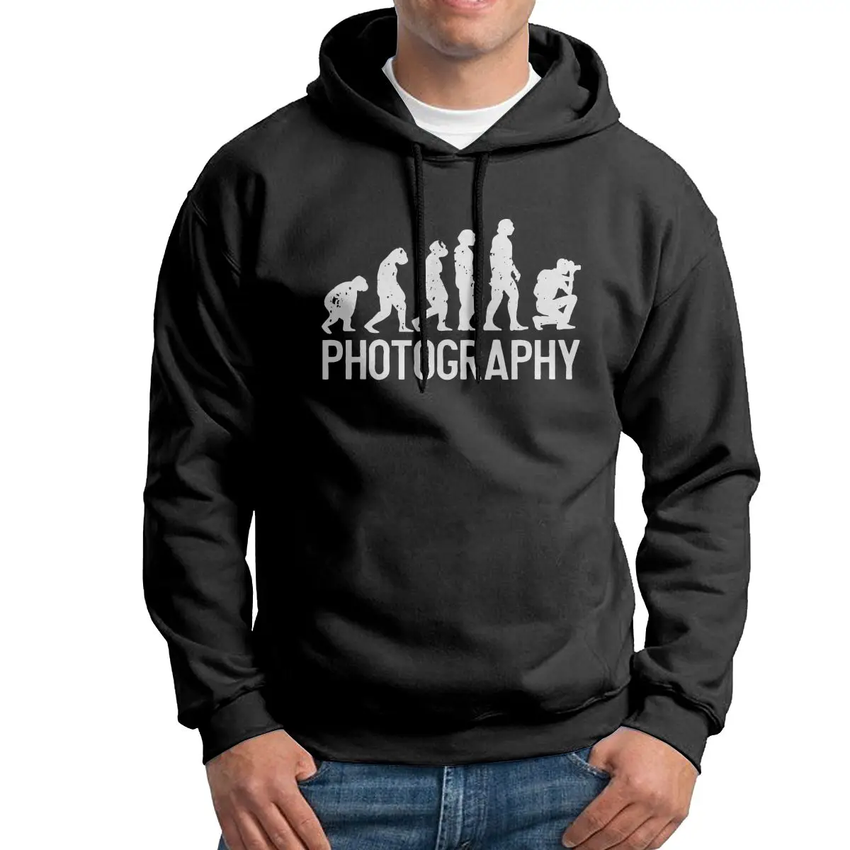 

Толстовка мужская с капюшоном и принтом фотографа из чистого хлопка