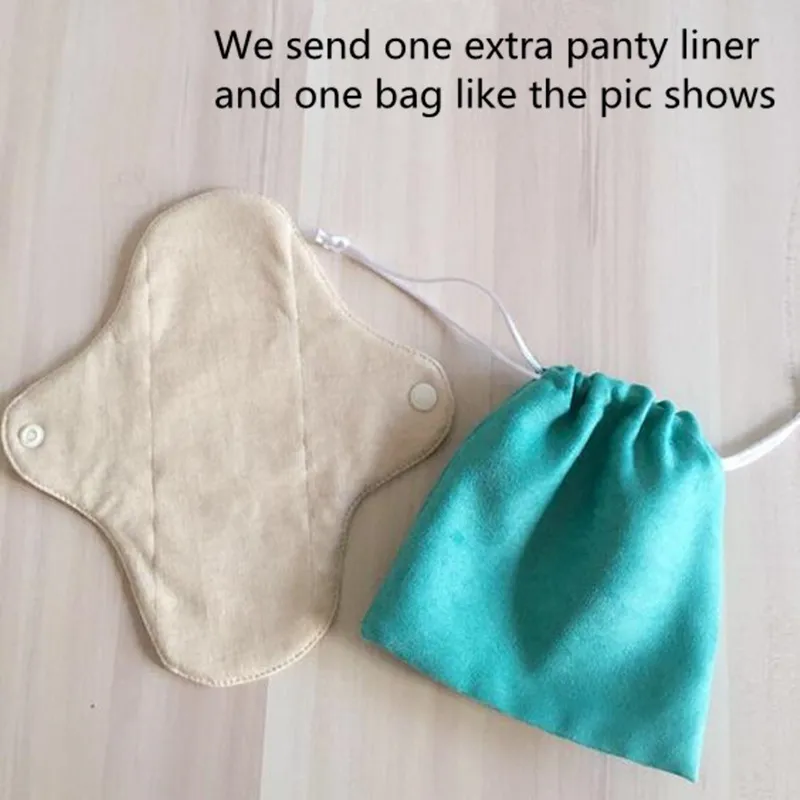 

4Pcs/lot Reusable Menstrual Pads Washable Women Sanitary Pads Napkin Soft Cotton Panty Liner Cloth Pads with a Pad Pouch 18cm