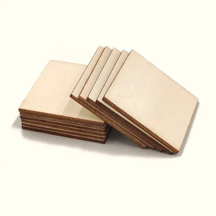 

100pcs 40-60mm Squares Round Wooden Cutouts for DIY Arts Craft Project Coasters Pyrography Painting Writing