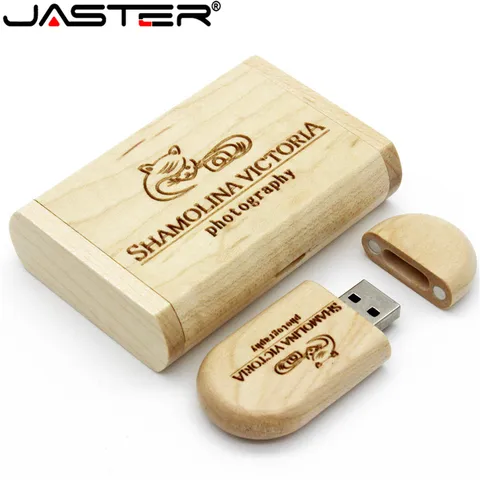 USB-флеш-накопитель JASTER деревянный в коробке, 4/8/16/32/64 ГБ