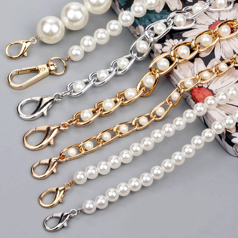 

Pearl Chain Bag Strap Crossbody Bag Women's Shoulder Bag Gold And Silver Pearls Chain Luxury Designer Handbags Bag Accessories