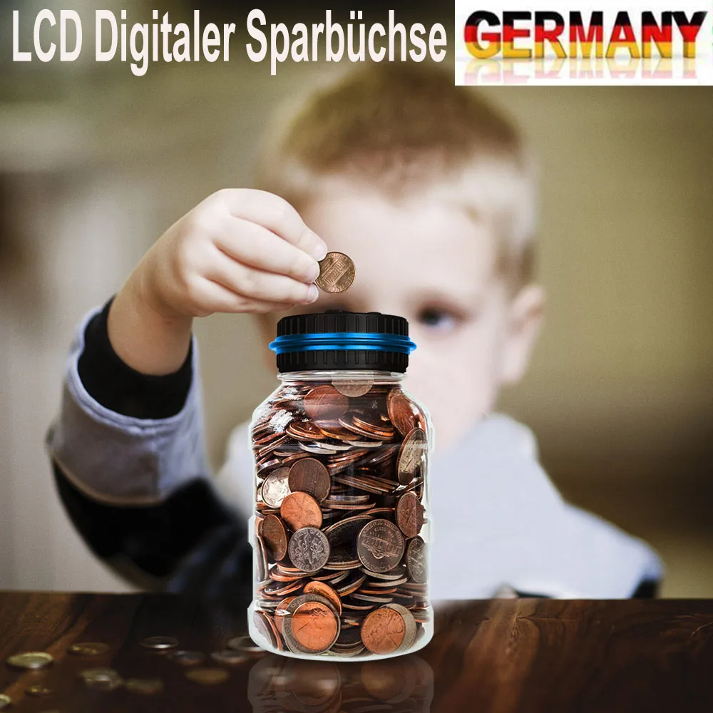 

1.8L Piggy Bank Counter Coin Electronic Digital LCD Counting Coin Money Saving Box Jar Coins Storage Box For USD EURO GBP Money
