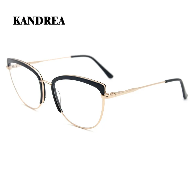 KANDREA 2020 новые женские металлические очки оправа кошачий глаз оправы для очков
