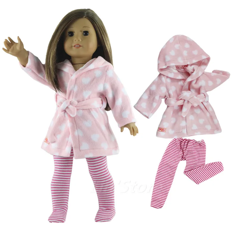 2 Pcs Outfit b2 Много стилей пижамы на выбор 1 комплект кукольная одежда топ+ брюки для 18 дюймов американская кукла ручной работы Высокое качество 1" кукольная одежда - Цвет: 2 Pcs Outfit b2