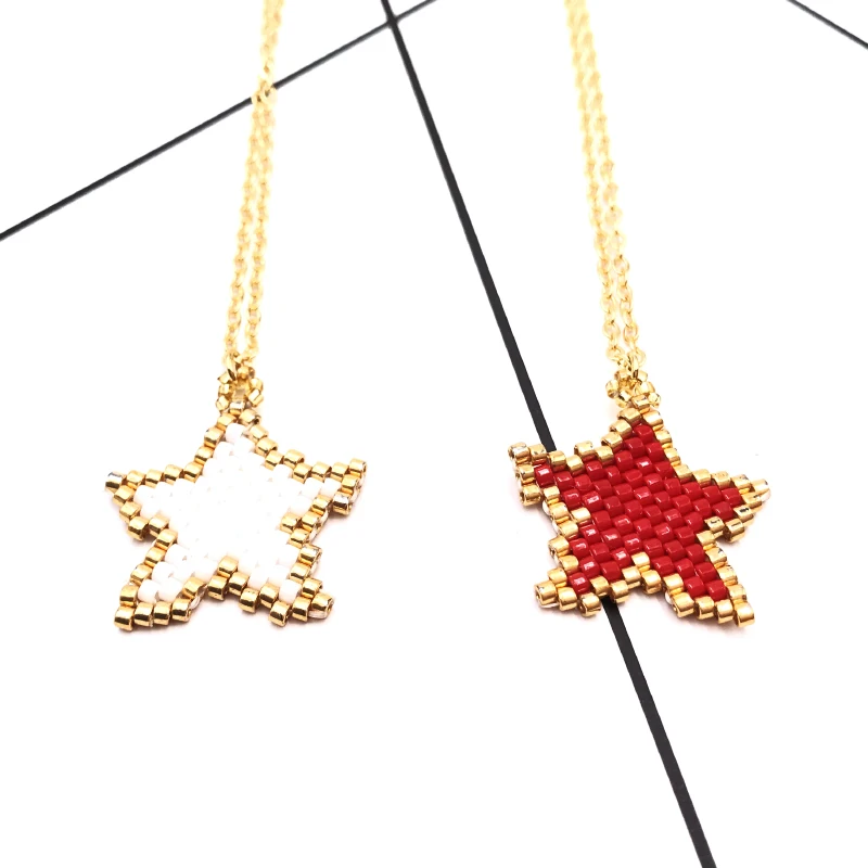 FAIRYWOO Delta Sigma Theta Star ожерелье Модные украшения Miyuki Bead Nameplate Ожерелья золотое подарок