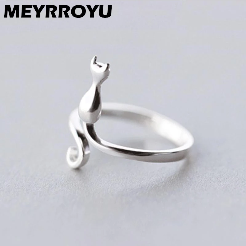 

Кольцо женское из серебра 925 пробы, с котом