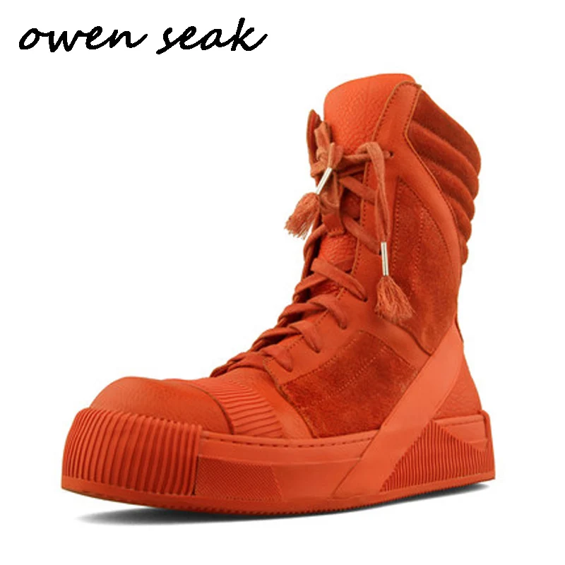 Кроссовки мужские высокие из натуральной кожи на шнуровке| |