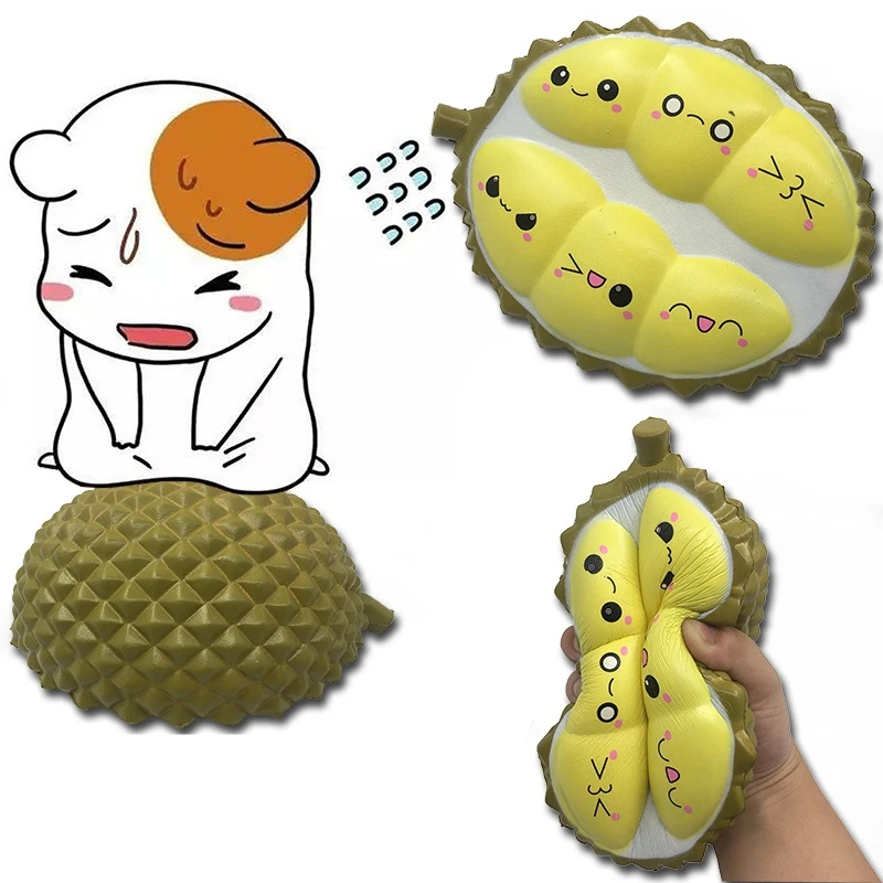 

Yellow new durian pattern simulation PU slow rebound decompression education toy reaction force gadget toy gift pinch music