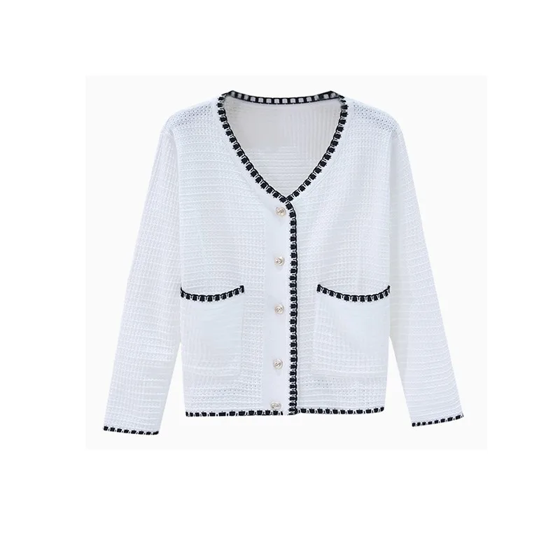Yedinas Vintage Cardigan Women Sweater Korean Long Sleeve V Neck Patchwork Coat Short Plus Size Feminino New |