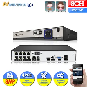 ninivision h 265 hevc 8ch cctv nvr for 8mp5mp4mp3mp2mp 8 0mp ip camera metal network video recorder p2p for cctv system free global shipping