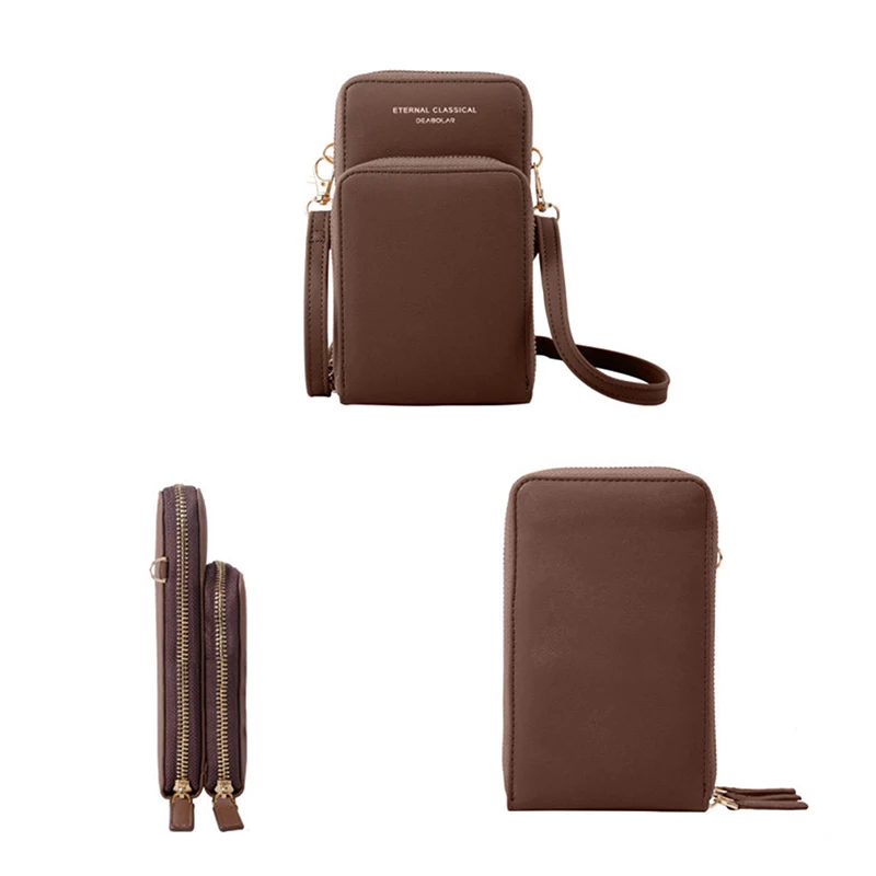 Женский однотонный кошелек маленькая Диагональная Сумка многофункциональная