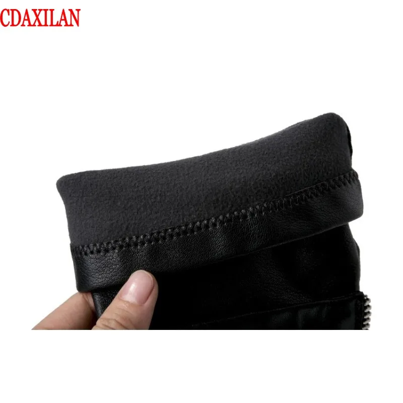 CDAXIALN/Новинка женские ботинки из натуральной коровьей кожи на низком каблуке