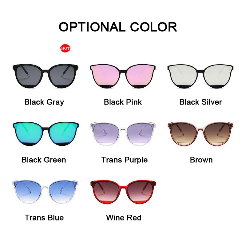 

New Classic Oval Red Women Sunglasses Female Vintage Luxury Plastic Brand Designer Cat Eye Sun Glasses UV400 Fashion
