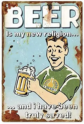 

Tin Sign Classic Bar Cartoon Beer Club Hotel Restaurant Retro Metal Sign Wall Decoration