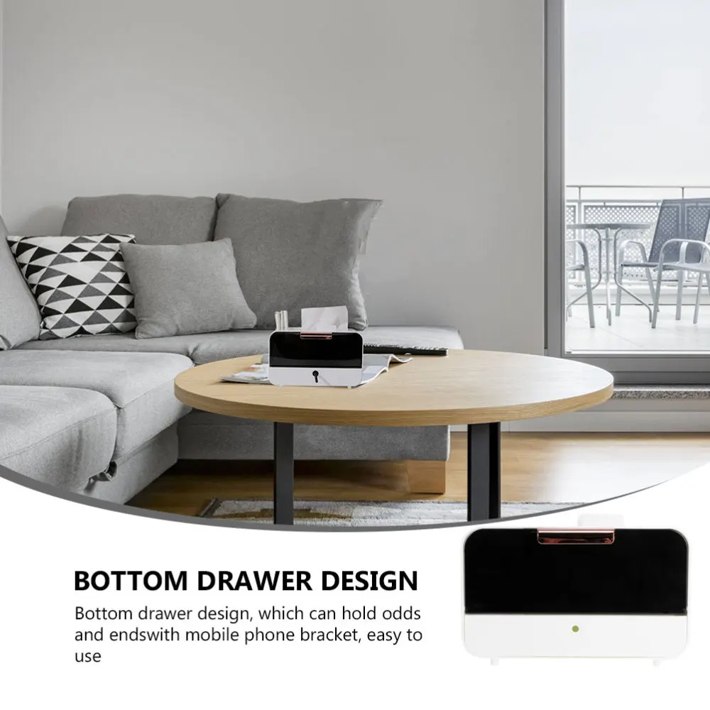 

1Pc Creative Napkin Box Living Room Sundries Container Simple Case White