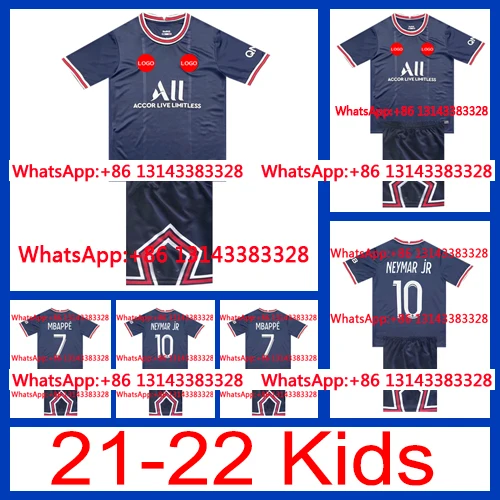 

21-22 custom shirt Children Free shipping Top Best sale +sock psgES 2021 2022 Top Thai Best quality