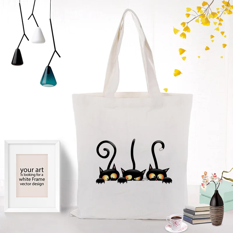 Холщовая Сумка-тоут на Хэллоуин ручная сумка с логотипом заказ для покупок DIY
