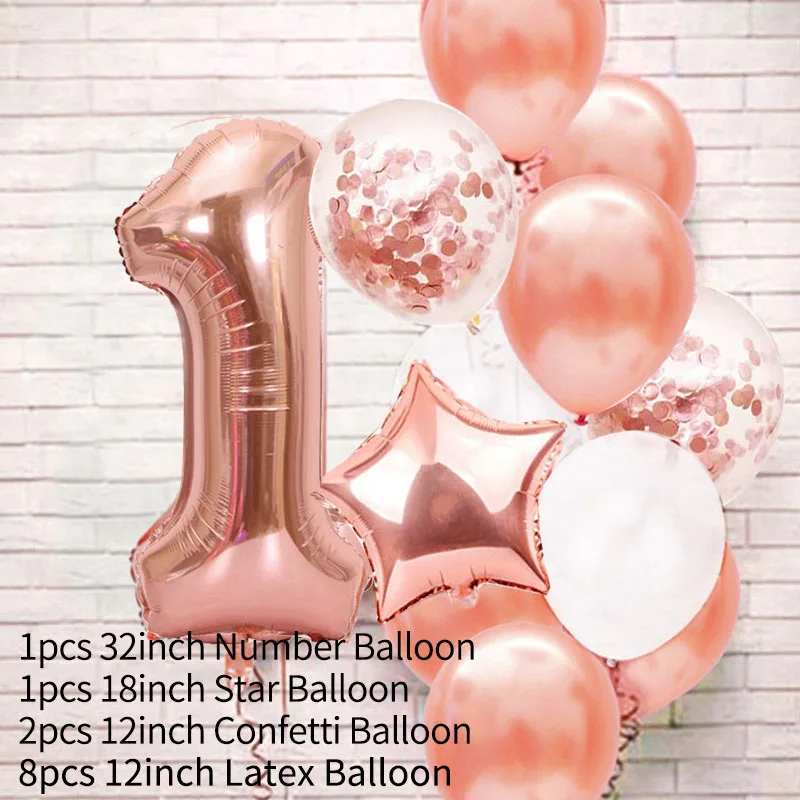 13 шт. розы украшения для вечеринки в честь Дня рождения дети маленькая девочка 1 2 3