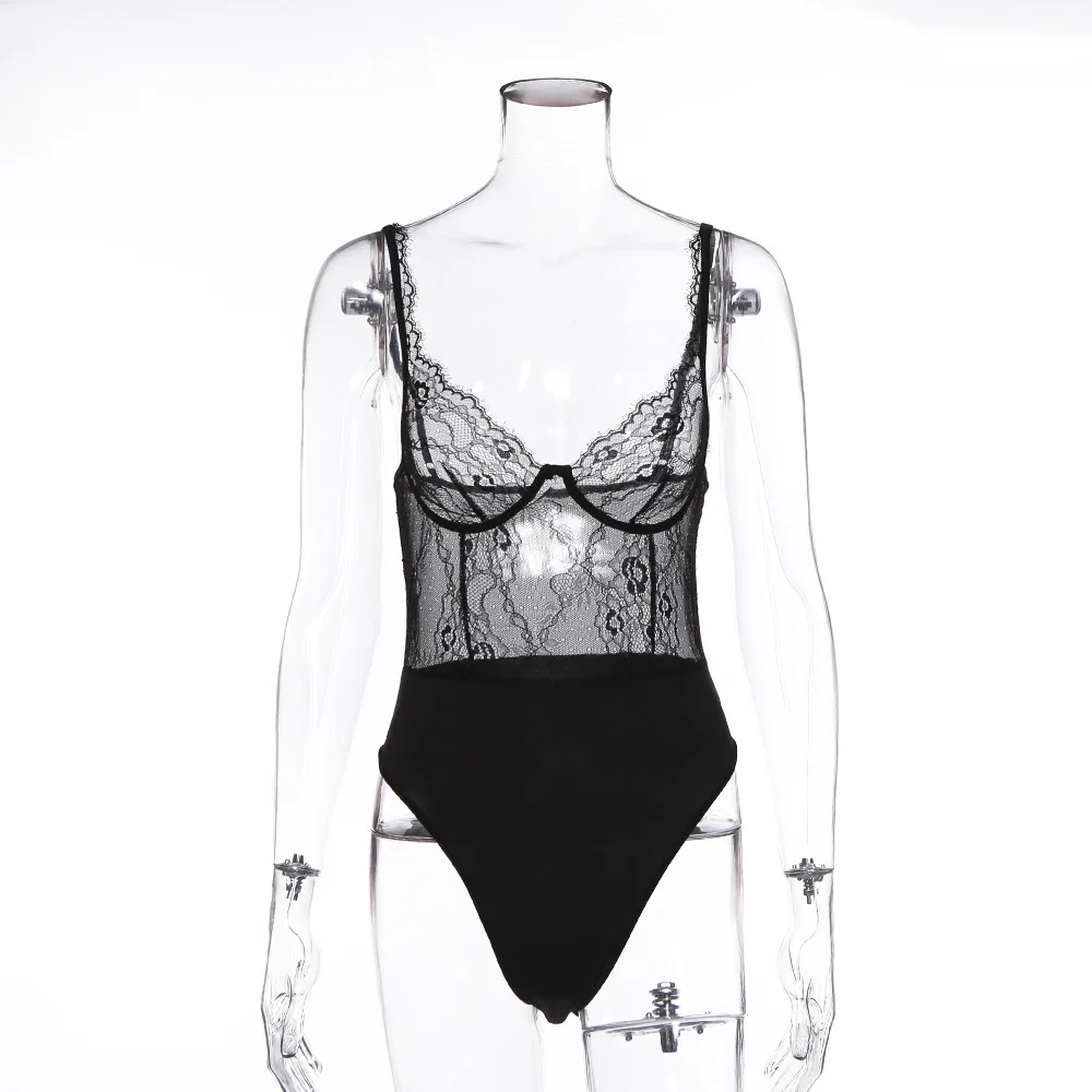 Женское нижнее белье сексуальное ночное цельное боди на пуговицах кружевное с