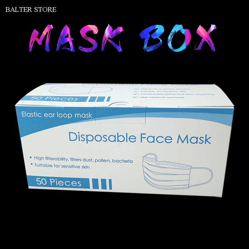 Одноразовая коробка для лицевой маски 1 шт./10 шт./20 шт. складная трехслойная
