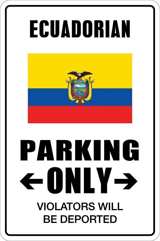 

Metal Plaque with "Ecuadorian Parking Only" Inscription