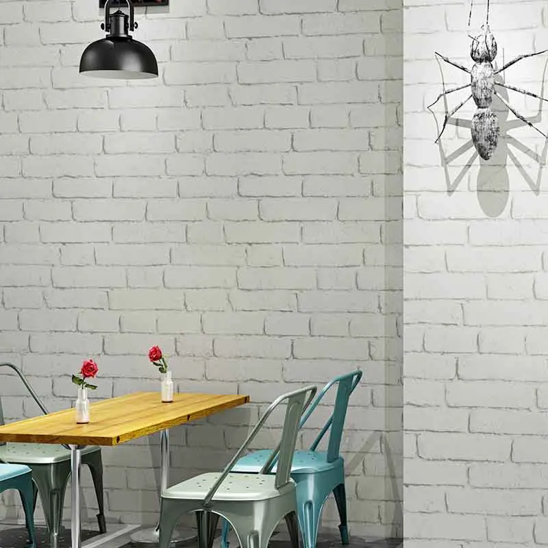 Белый кирпич узор 3D ПВХ обои культура гостиная магазин одежды отель